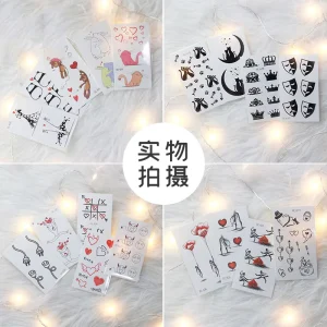 Custom Waterproof Valentine’s Day Temporary Tattoos Cute Cartoon Body Stickers for Boys and Girls, Arm Tattoo Stickers