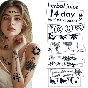 Custom Women’s Waterproof Temporary Tattoo Sticker 15 Days Semi-Permanent Floral Butterfly Design Paper Material Face Body