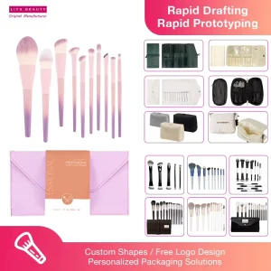 Custom pink Natural Hair Foundation Brush Private Label Makeup Brush Set Custom logo
