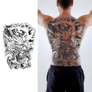 Customisable Large Full Back Temporary Tattoo Sticker Long Lasting Waterproof Semi Permanent Herbal Juice Design Tattoo