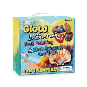 Customizable Arts & Crafts Rock Painting Kit Kids Drawing Toys Glow in the Dark Sea Shell Art Paint Your Own Craft Supplies