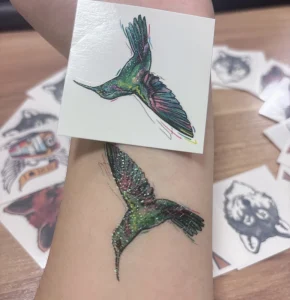 Customizable Color Glitter Water Transfer Paper Temporary Tattoo Sticker for Body Art with 3-5 Weeks Durability