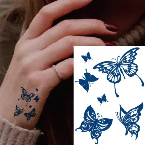 Customizable Dark Blue Eco-Friendly Water Transfer Tattoo Sticker