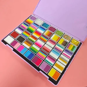 Customizable Face Body Paint Box Set Festival Water Soluble Rainbow Split Palette Custom Art Paints for Kids and Adults