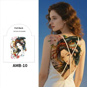 Customizable Full Back Temporary Tattoo Stickers Large Realistic Fake Body Art for Men & Women Easy to Apply & Remove