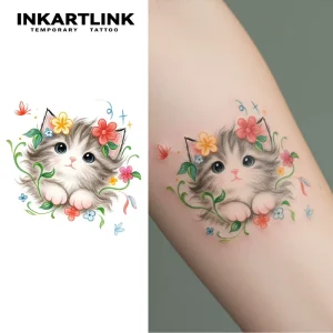 Customizable High quality Eco friendly Temporary Tattoos Featuring Cute and Sexy Cats for Faces Arms Woman Girl Kid