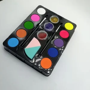 Customizable Non-Toxic Face Painting Kit Easy Washing Water Based Face Body Paint Palette with Sponges Brushes