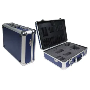 Customizable ODM Portable Blue Aluminum Alloy Tool Box for Tattoo Machine Gun Kit Storage