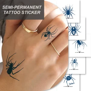 Customizable Spider Tattoo Stickers Safe and Long-Lasting Design Printed on Non-Toxic Herbal Material Temporary Process