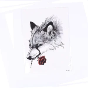 Customizable Waterproof Eco-friendly Non-Toxic Glue Temporary Tattoo Sticker with Custom Size Animal Plant Rose Belly Design