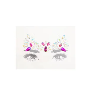 Customizable White Crystal AB Rhinestone Temporary Body Tattoo Fashionable Face Adhesive Sticker for Parties