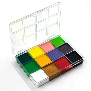 Customized 12 Color Face Paint Palette Oil-Based Body Painting Non-Toxic Makeup for Party and Halloween