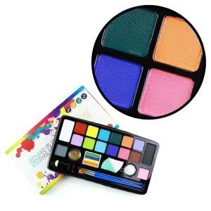 Customized 16 Color Non Toxic Water Based Professional Face Painting Set Children’s Makeup Rainbow Split Body Art Kit for