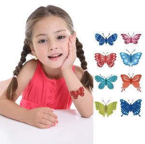 Customized 3D Tattoo Stickers Cool Sexy Butterfly Face Designs for Women Temporary Body Art