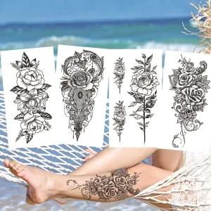 Customized Art Disposable Beauty Printing Fashion Sexy Lower Back Tattoos Sticker Temporary Stickers
