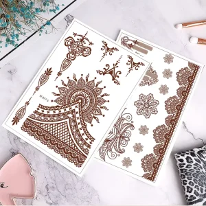 Customized Beautiful Flower Design Temporary Skin Henna Tattoos Sticker Safe and Beautiful Skin Art