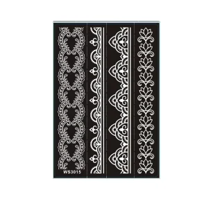 Customized Black Body Art Henna Tattoo Mold Temporary Waterproof Tattoo Stickers 120x210mm Environmental Plastic
