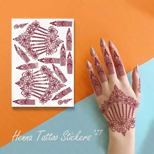 Customized Brown Henna Tattoo Stencils Mandala Flower Body Art Arms Design With Water Proof Lace Pattern Temporary Features