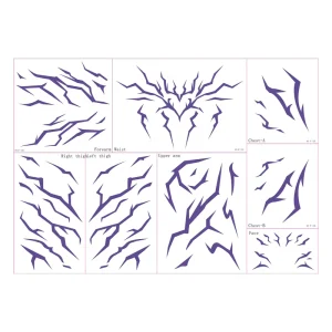 Customized Devil Group Cosplay Tattoo Stickers Sexy Fashionable Eco-friendly Washable Temporary Paper Designs Face Body Anime