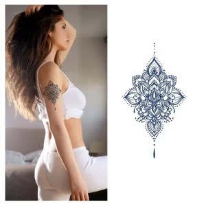 Customized Eco friendly Non Toxic Waterproof Vegetarian Flower Butterfly Herbal CMYK Printed Transfer Printed Tattoo Stickers