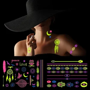 Customized Factory Henna Tattoo Luminous Stickers Sexy Lower Back Vinyl Decals for Women Girls Body Art for Computer Camera Use