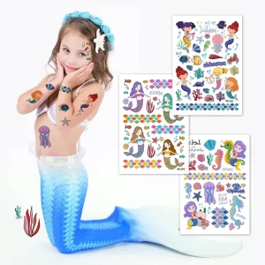 Customized Full Color Fashion Customized Gold Tattoo Stickers Metal Temporary Tattoo Stickers
