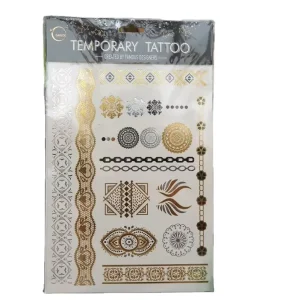 Customized Gold Tattoo Sticker Metallic Tattoo Jewelry Foil Temporary Tattoo
