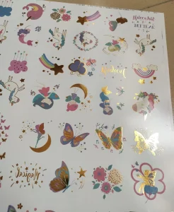 Customized Gold Temporary Metallic Fashion Tattoo Sticker Body Jewelry Foil