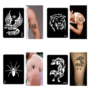 Customized High Quality Self-Adhesive Temporary Tattoo Stencils Non-Toxic PVC Women Girls Kids Boys Face Body Paint DIY Art