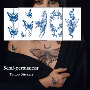 Customized Jagua Waterproof Juice Semi-permanent Temporary Body Art Tattoo Stickers