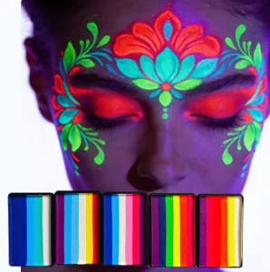 Customized Logo 50g Professional Mineral Eyeliner Washable Rainbow Split Face Body Paint Cake Kids Face Painting