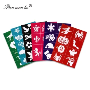 Customized Non Toxic Self Adhesive PVC Face Paint Tattoo Stencil Painting Diy Stencils