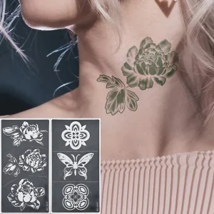 Customized PVC/Screen Printing Tattoo Sticker Stencil DIY Body Art Painting Hand Finger Face Temporary Tattoo Templet for Party
