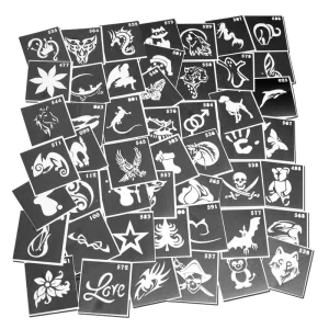 Customized Self Adhesive Non Toxic Vinyl Temporary Tattoo Stencils for Women Girls Kids and Boys Face Body Paint DIY Art Reus
