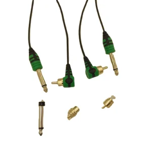 Customized Silicone 6.35mm 1/4″ Jack Tattoo Clip Cord Plug to 90 Degree RCA Pro Power Supply Tattoo Guns Cable
