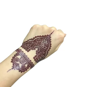 Customized Size Non-Toxic Glue Materials Brown Waterproof Body Art Temporary Henna Tattoo Sticker