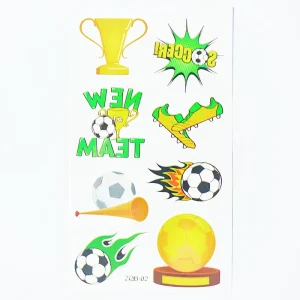Customized Soccer Trophy and Ball Pattern Temporary Tattoo Sticker for League Finals and Sports Award Ceremony Favors