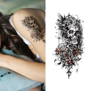 Customized Temporary Tattoo Sticker Beautiful Flower Tribe Beast Totem for Party Body Fake Temporary Tattoo
