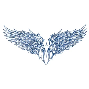Customized Temporary Waterproof Non-toxic Eco-friendly Blue Wings Body Art Tattoo Sticker