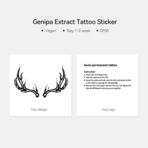 Customized Vegan Plant-Based Tattoo Sticker for Dark Spiritual Designs Lasting 15 Days