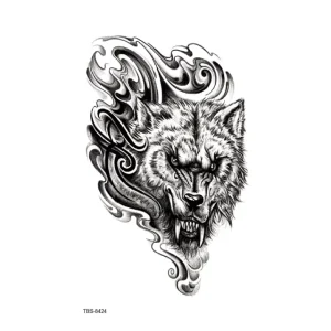 Customized Waterproof Anime Wolf Lion Tiger Temporary Tattoos-CE Certified Tattoo Stickers Half Sheet Design
