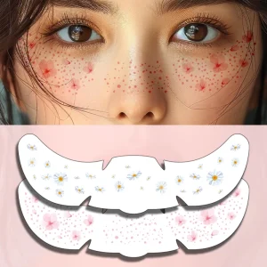 Customized White Face Tattoo Sticker For Valentine’s Day Long Lasting Freckles Temporary Body For Live Pratty Festival