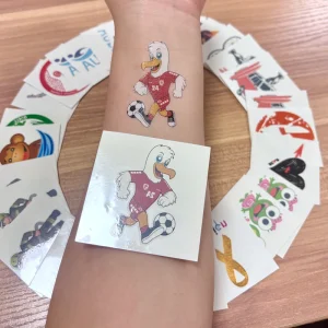 Customized White Paper Temporary Tattoo Stickers Various Sizes for Kids for Face Body Application Stylish Water-Transfer Design
