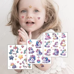 Cute Designs Butterfly Stars Moon Marine Animals Flower Waterproof Body Colorful Fake Face Glitter Kids Tattoo Temporary