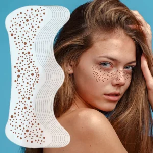 Cute Face Glitter Gold Foil Silver Rose Gold Metallic Freckles Temporary Sexy Tattoo Sticker for Women