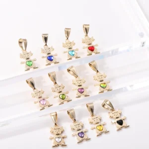 Cute Girls Jewelry Kids Jewelry Sets Charms Kids Necklace Pendant Gold Plated 14k Joyeria De Ninos Dijes Oro Laminado