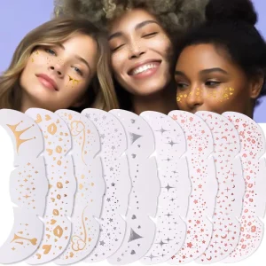 Cute Love Ball Decorative Freckles Tattoo Stickers Temporary Makeup Face Decals Gold Silver for Women