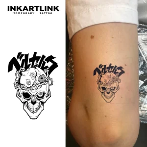 Cyber Skull Tatuajes Long Lasting Tattoo 15 Days Waterproof Natural Fruit Juice Body Tattoo Sticker Bulk for Men Art