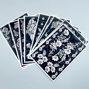DIY Body Art Temporary Face Lace Sticker Design Water-Proof White Paper Back Hand Tattoo Template