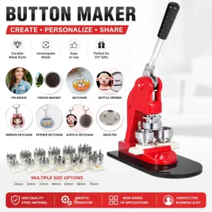 DIY Button Maker Machine 25/32/37/44/58MM Metal Pin Badge Maker for School Events Crafts Souvenirs DIY Projects